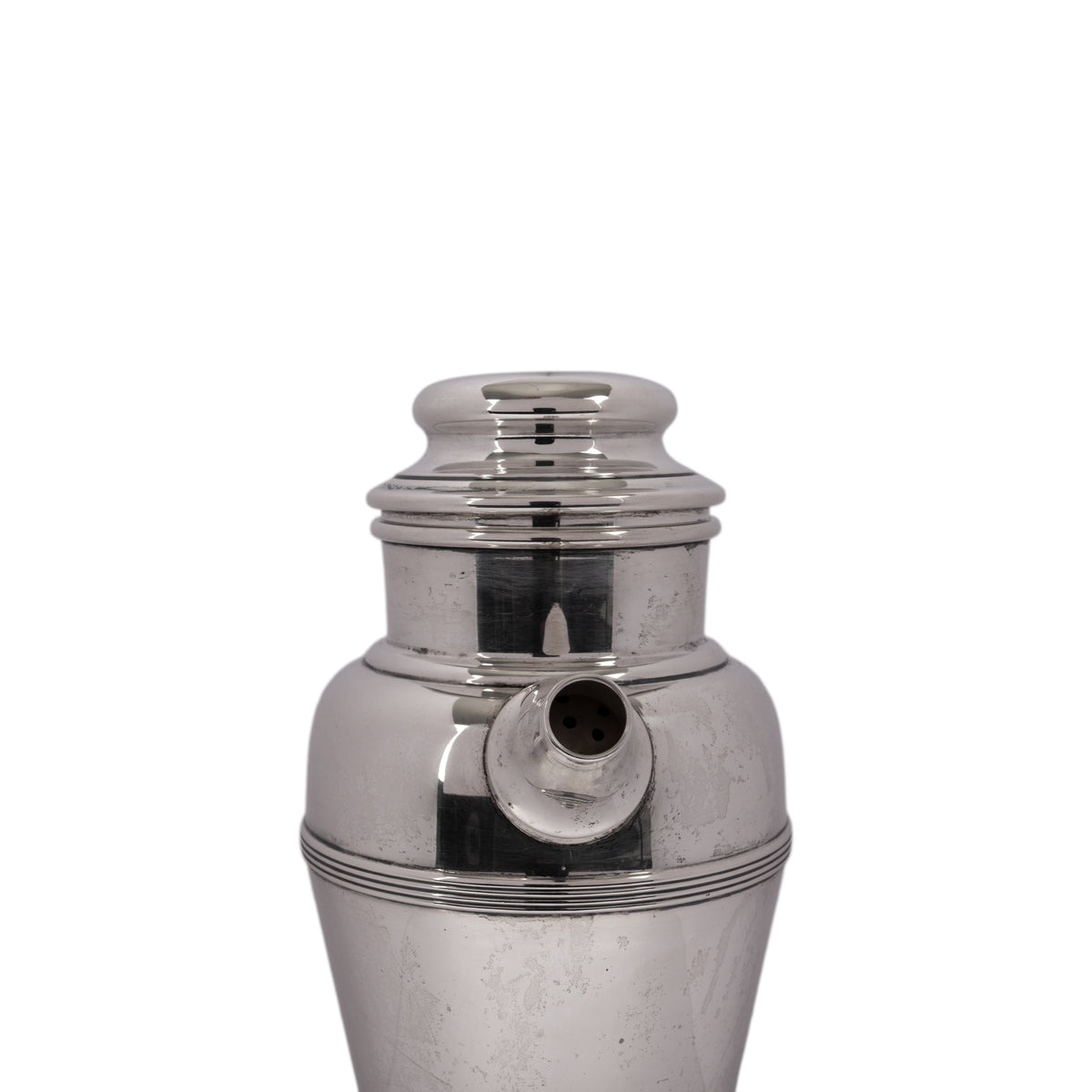 Antique American Art Deco Sterling Silver Cocktail Shaker Pitcher by Fisher, Circa 1930