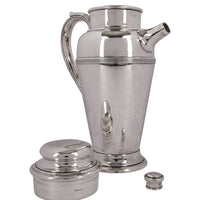 Antique American Art Deco Sterling Silver Cocktail Shaker Pitcher by Fisher, Circa 1930