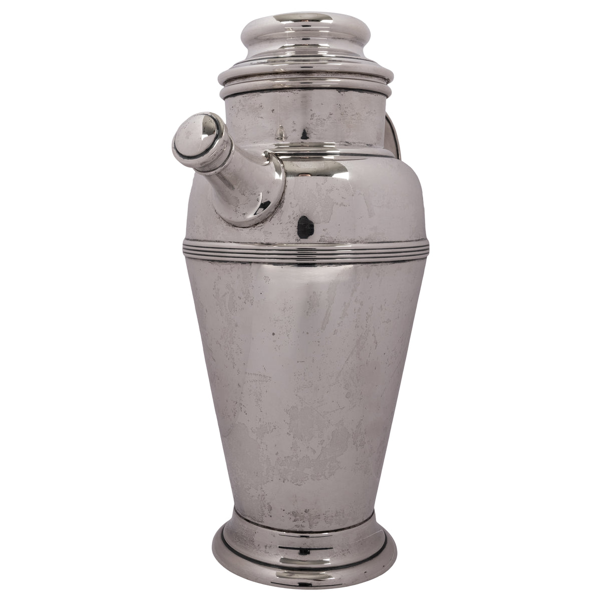 Antique American Art Deco Sterling Silver Cocktail Shaker Pitcher by Fisher, Circa 1930