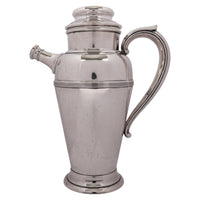 Antique American Art Deco Sterling Silver Cocktail Shaker Pitcher by Fisher, Circa 1930
