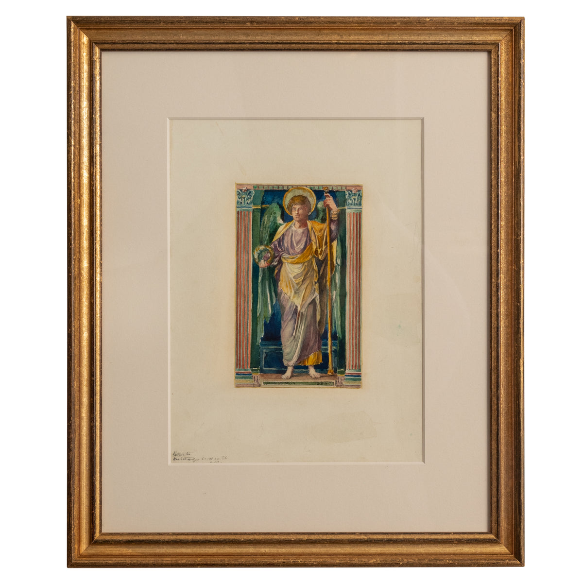 American Watercolor Angel Painting Stained Glass John La Farge New York 1886