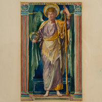 American Watercolor Angel Painting Stained Glass John La Farge New York 1886