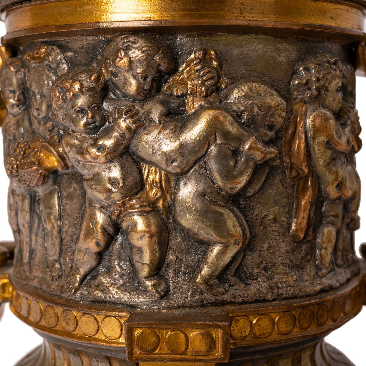 Antique French Gilt Bronze Ormolu Napoleon III Lidded Wine Urn Cooler, Circa 1870