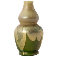 Antique L. C. Tiffany Favrile Miniature Double Gourd Iridescent Glass Vase, circa 1910