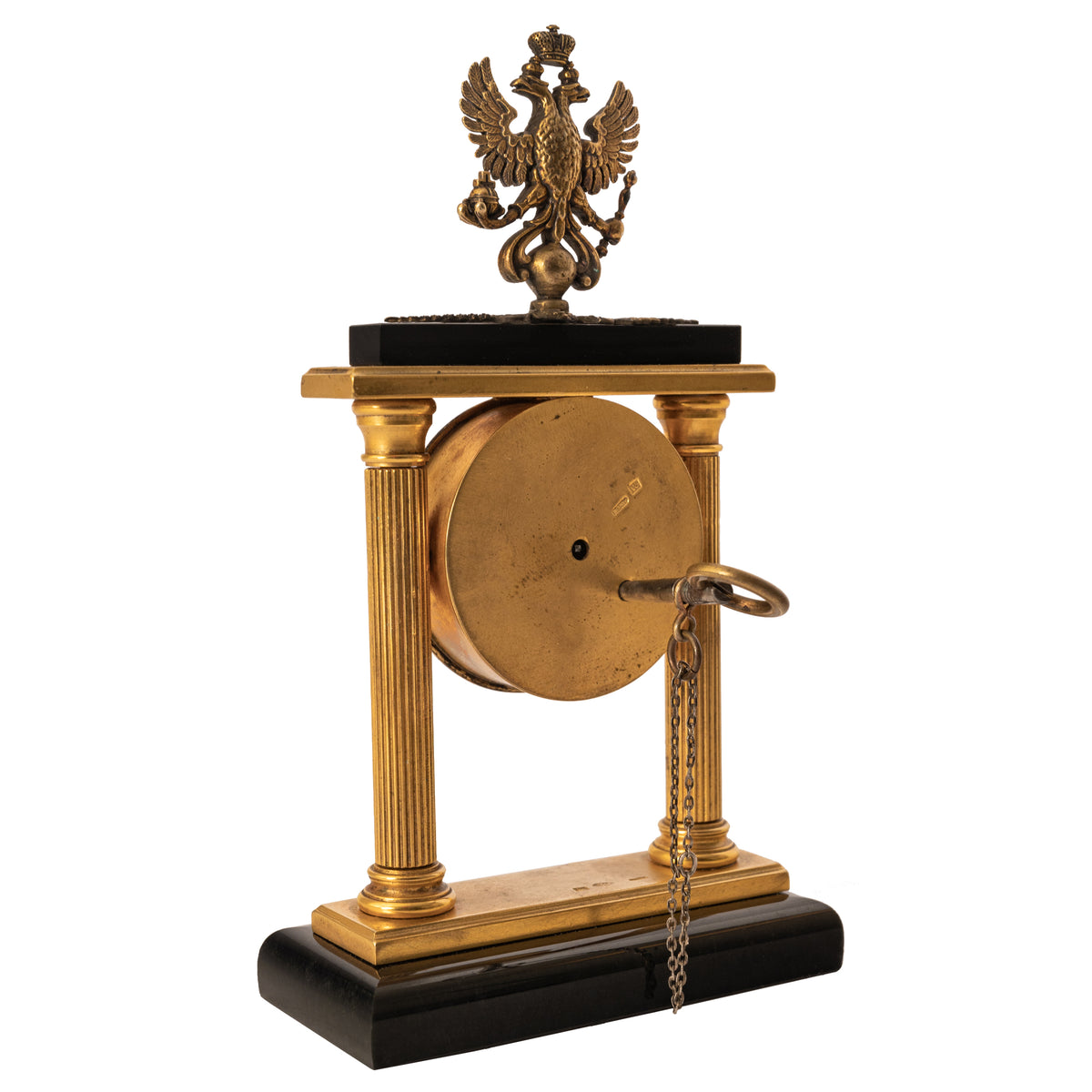 Antique Russian Imperial Faberge Silver Gilt Diamond Clock Feodor Afanassiev, circa 1910
