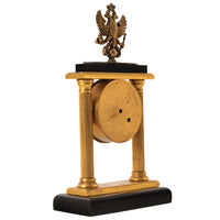 Antique Russian Imperial Faberge Silver Gilt Diamond Clock Feodor Afanassiev, circa 1910