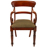 Antique 19th Century Georgian Regency Mahogany Armchair Library Desk Chair, Circa 1820