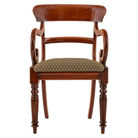Antique 19th Century Georgian Regency Mahogany Armchair Library Desk Chair, Circa 1820