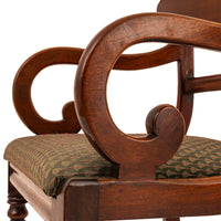 Antique 19th Century Georgian Regency Mahogany Armchair Library Desk Chair, Circa 1820