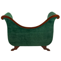 Antique American Federal Empire Carved Mahogany High Arm Back Sofa Loveseat 1815