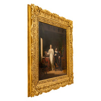 Henri Jean Baptiste Victoire Fradelle, Antique French Oil on Canvas Shakespearian Lovers Historical Interior Scene, Circa 1810