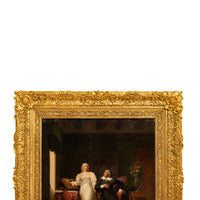 Henri Jean Baptiste Victoire Fradelle, Antique French Oil on Canvas Shakespearian Lovers Historical Interior Scene, Circa 1810