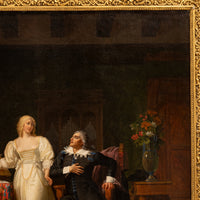 Henri Jean Baptiste Victoire Fradelle, Antique French Oil on Canvas Shakespearian Lovers Historical Interior Scene, Circa 1810