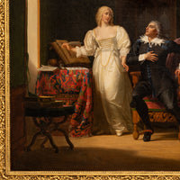 Henri Jean Baptiste Victoire Fradelle, Antique French Oil on Canvas Shakespearian Lovers Historical Interior Scene, Circa 1810