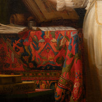 Henri Jean Baptiste Victoire Fradelle, Antique French Oil on Canvas Shakespearian Lovers Historical Interior Scene, Circa 1810