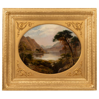 Pair Antique Oil Paintings Scottish Highland Loch Scenes G. F. Buchanan, 1872