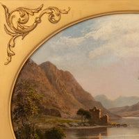 Pair Antique Oil Paintings Scottish Highland Loch Scenes G. F. Buchanan, 1872