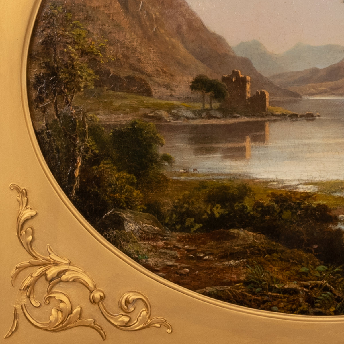 Pair Antique Oil Paintings Scottish Highland Loch Scenes G. F. Buchanan, 1872