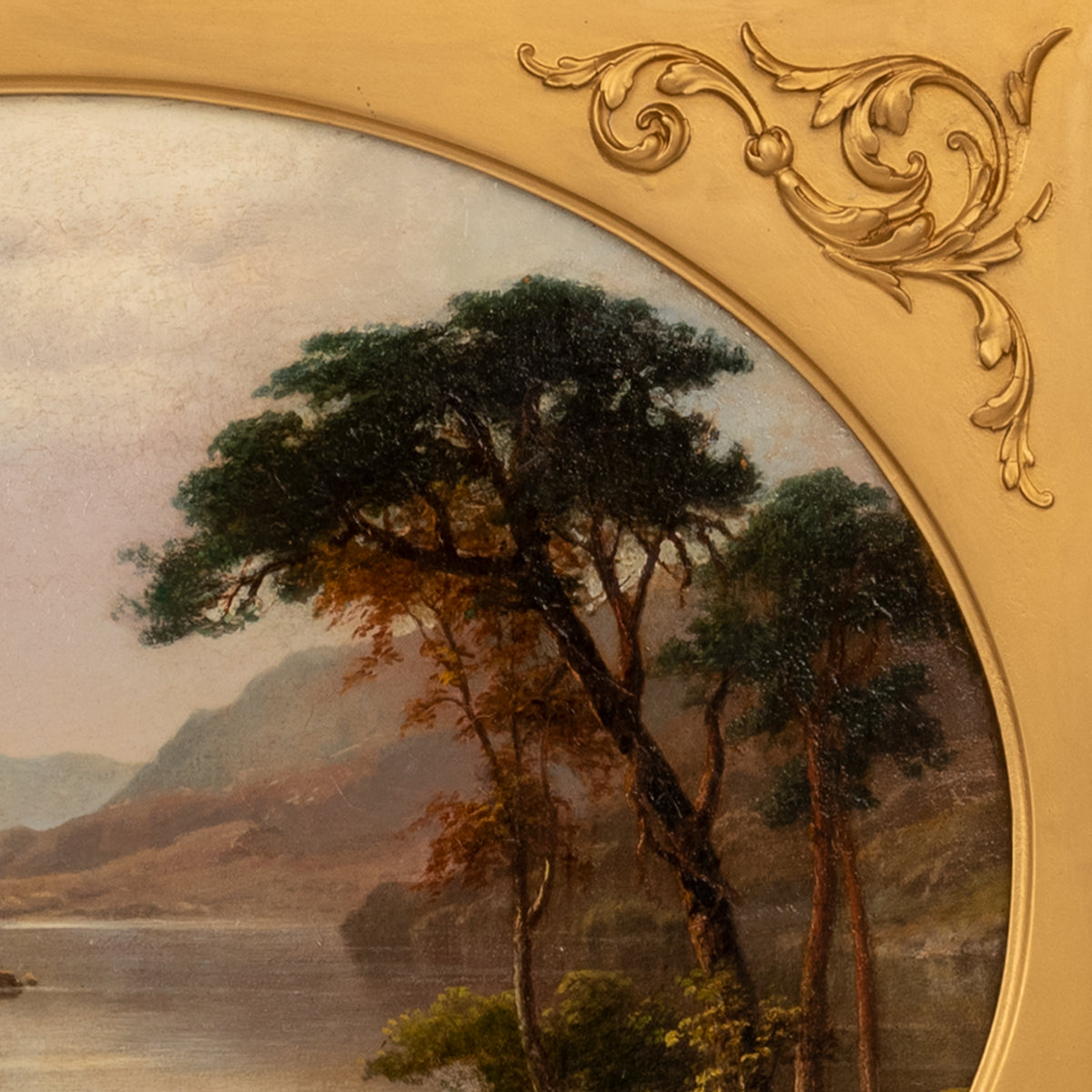 Pair Antique Oil Paintings Scottish Highland Loch Scenes G. F. Buchanan, 1872