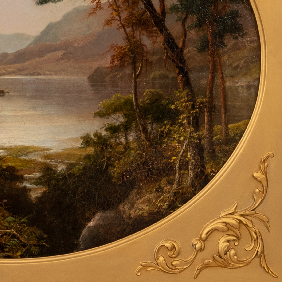 Pair Antique Oil Paintings Scottish Highland Loch Scenes G. F. Buchanan, 1872