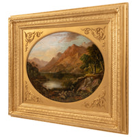 Pair Antique Oil Paintings Scottish Highland Loch Scenes G. F. Buchanan, 1872
