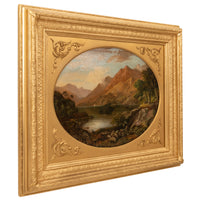 Pair Antique Oil Paintings Scottish Highland Loch Scenes G. F. Buchanan, 1872