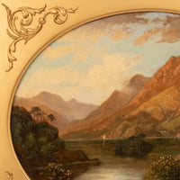 Pair Antique Oil Paintings Scottish Highland Loch Scenes G. F. Buchanan, 1872