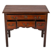 Antique English 18th C Georgian Mahogany Chippendale Lowboy Side Table, Circa 1750