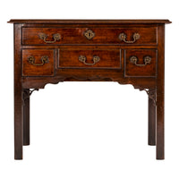 Antique English 18th C Georgian Mahogany Chippendale Lowboy Side Table, Circa 1750