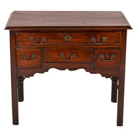 Antique English 18th C Georgian Mahogany Chippendale Lowboy Side Table, Circa 1750