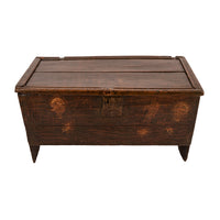 Antique Tudor Elizabethan Henry VIII Oak Sword Six Plank Coffer Chest Trunk, Circa 1540