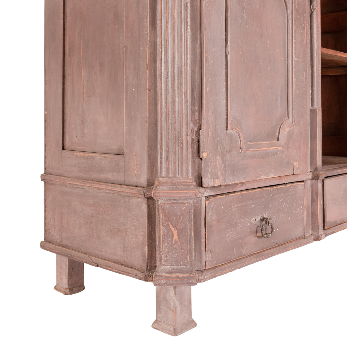 Antique 18th Century Swedish Gustavian Painted Pine Armoire Wardrobe Cabinet, Circa 1780