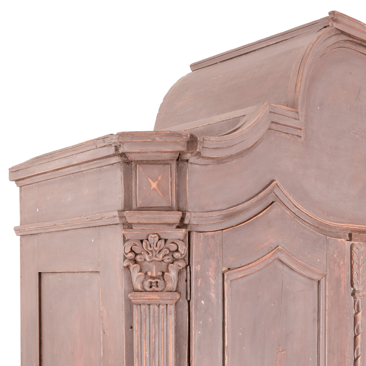 Antique 18th Century Swedish Gustavian Painted Pine Armoire Wardrobe Cabinet, Circa 1780
