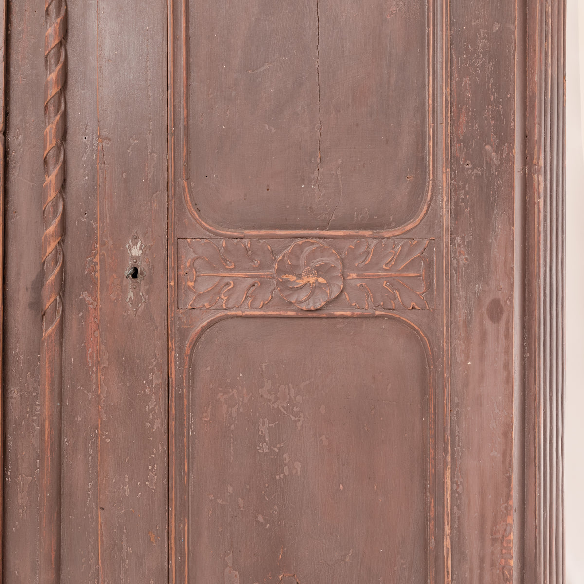 Antique 18th Century Swedish Gustavian Painted Pine Armoire Wardrobe Cabinet, Circa 1780