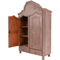 Antique 18th Century Swedish Gustavian Painted Pine Armoire Wardrobe Cabinet, Circa 1780