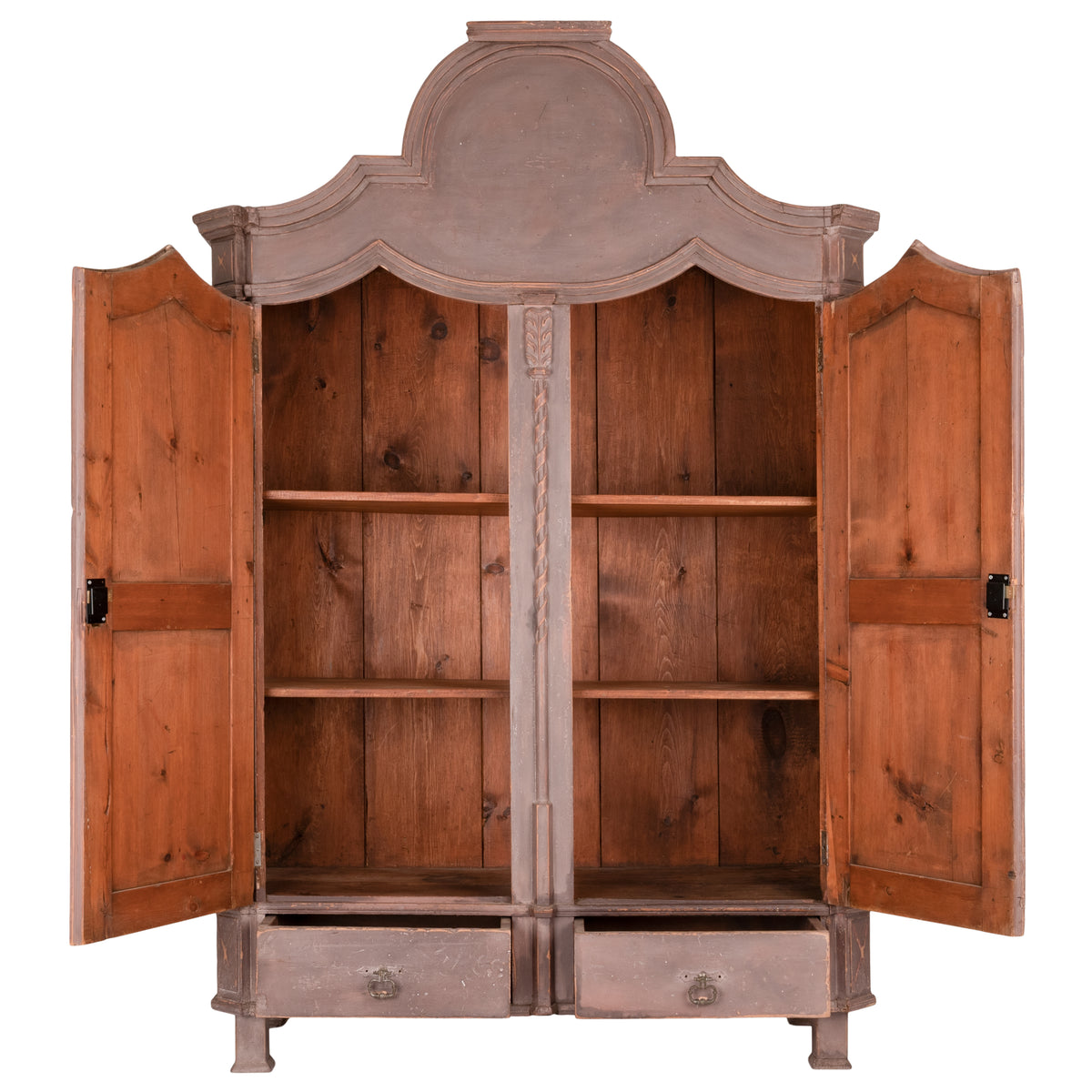 Antique 18th Century Swedish Gustavian Painted Pine Armoire Wardrobe Cabinet, Circa 1780