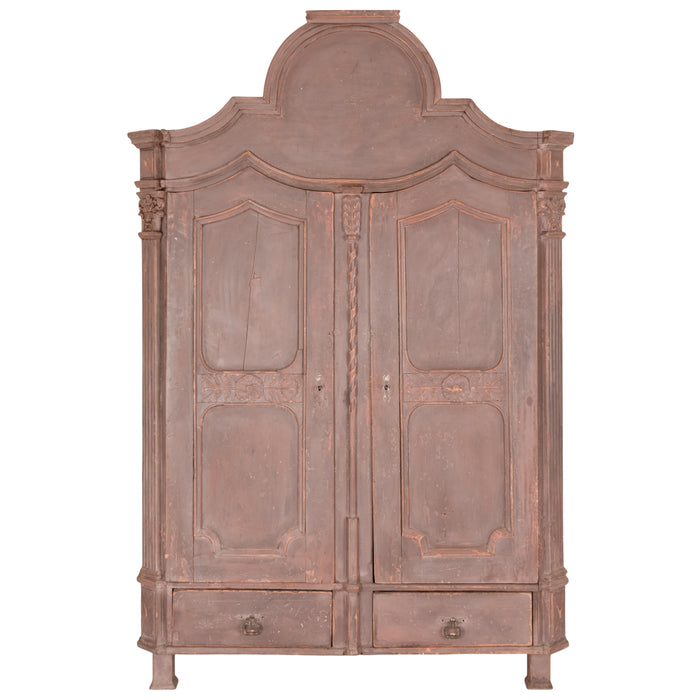 Antique 18th Century Swedish Gustavian Painted Pine Armoire Wardrobe Cabinet, Circa 1780