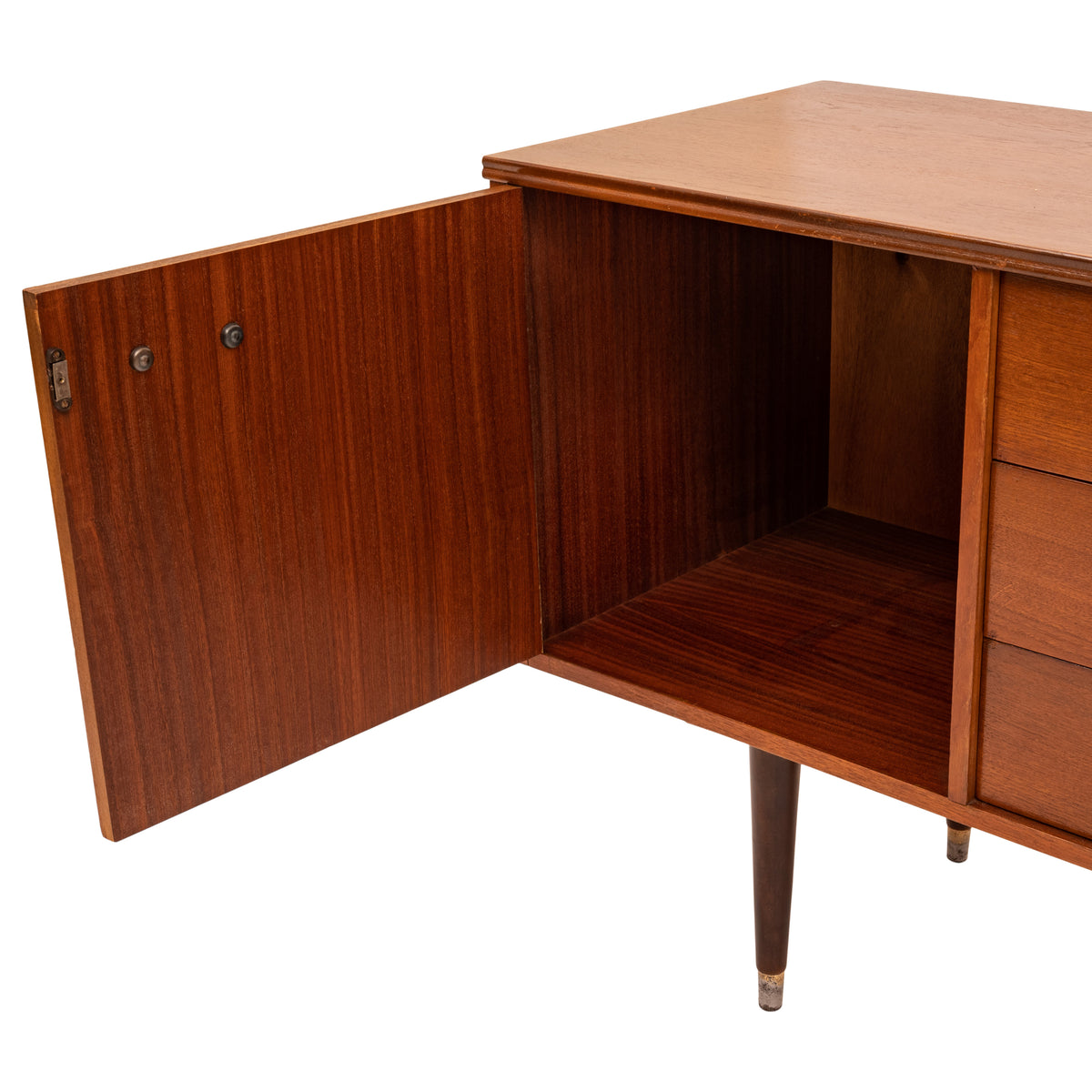 Vintage Compact Mid-Century Modern Mcm Danish Teak Credenza Sideboard, 1960s