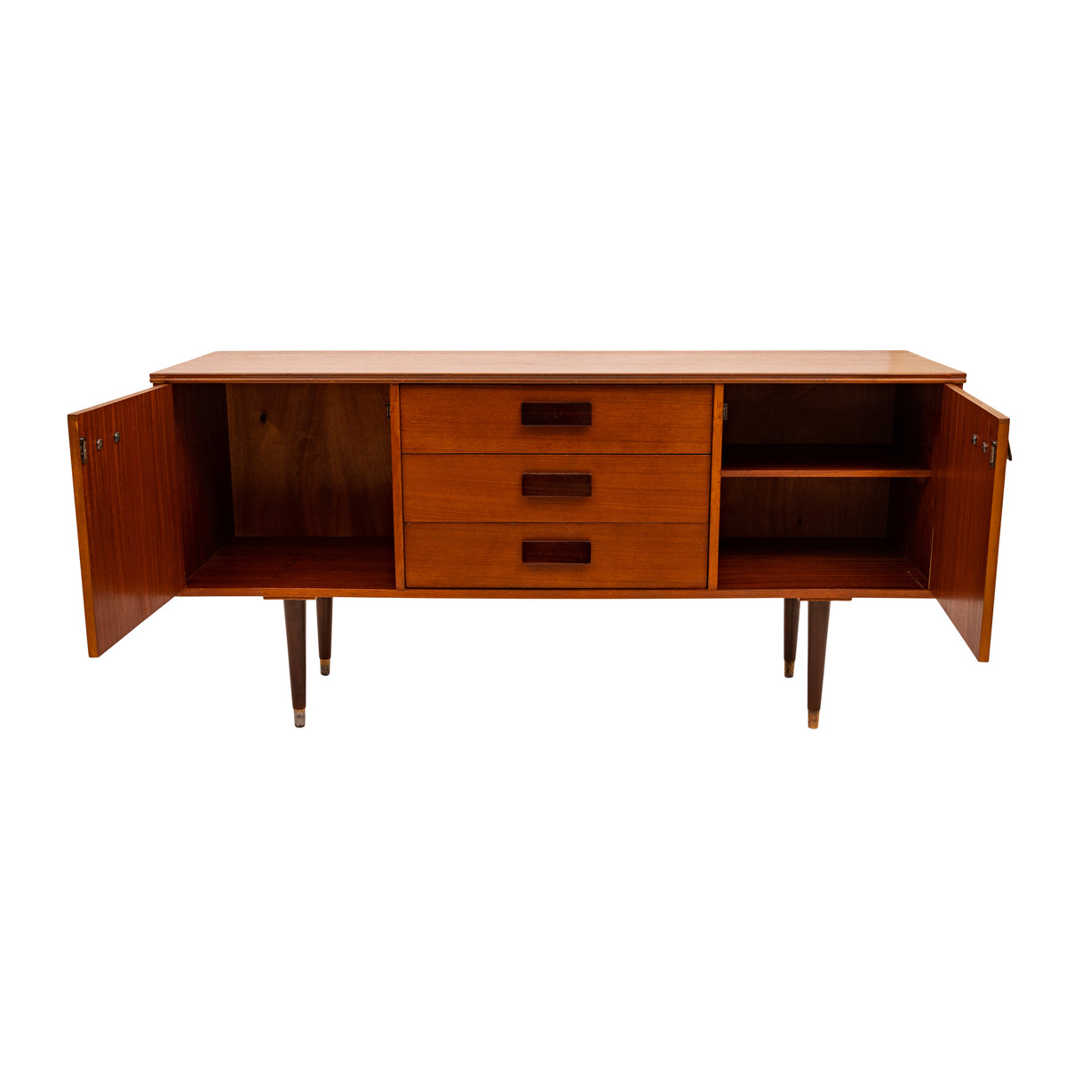 Vintage Compact Mid-Century Modern Mcm Danish Teak Credenza Sideboard, 1960s