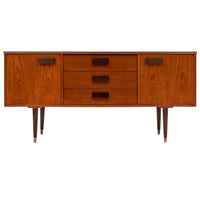 Vintage Compact Mid-Century Modern Mcm Danish Teak Credenza Sideboard, 1960s