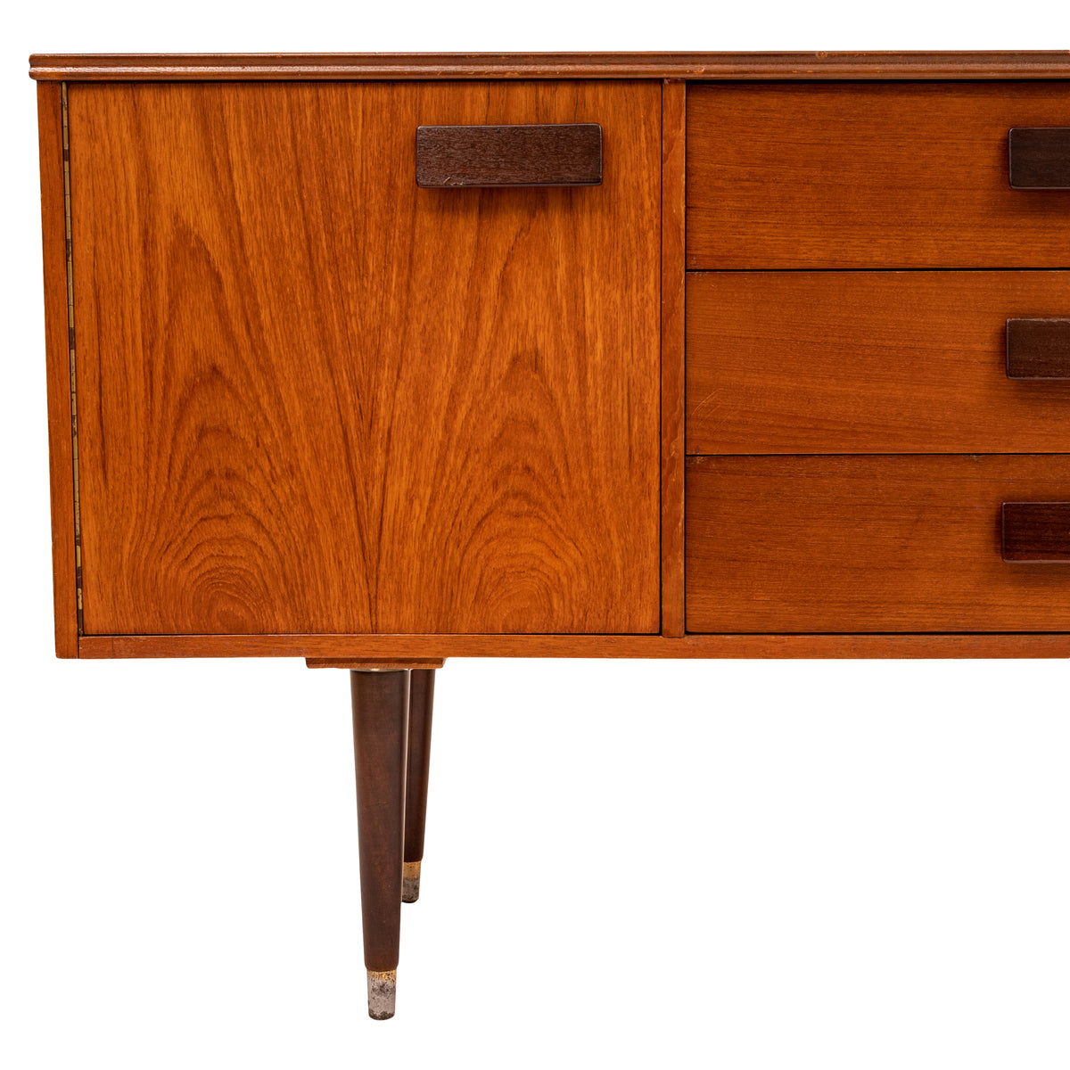 Vintage Compact Mid-Century Modern Mcm Danish Teak Credenza Sideboard, 1960s