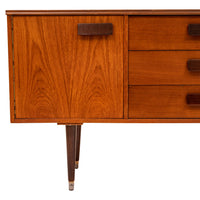Vintage Compact Mid-Century Modern Mcm Danish Teak Credenza Sideboard, 1960s