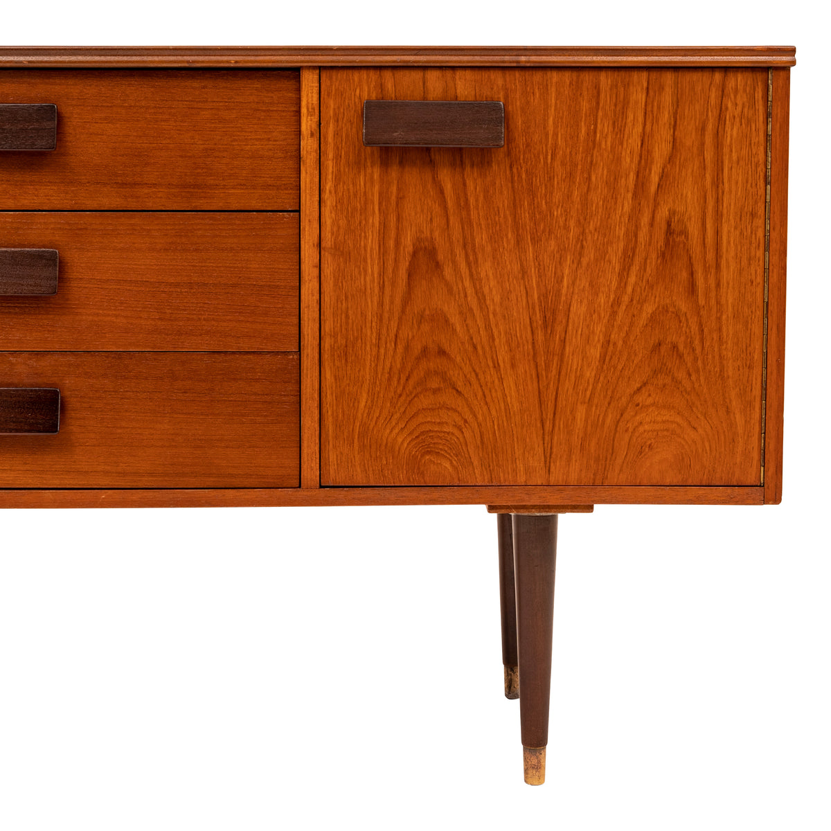Vintage Compact Mid-Century Modern Mcm Danish Teak Credenza Sideboard, 1960s