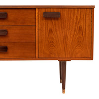 Vintage Compact Mid-Century Modern Mcm Danish Teak Credenza Sideboard, 1960s