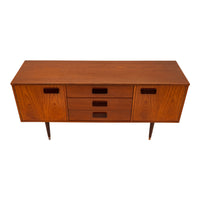 Vintage Compact Mid-Century Modern Mcm Danish Teak Credenza Sideboard, 1960s