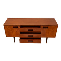Vintage Compact Mid-Century Modern Mcm Danish Teak Credenza Sideboard, 1960s