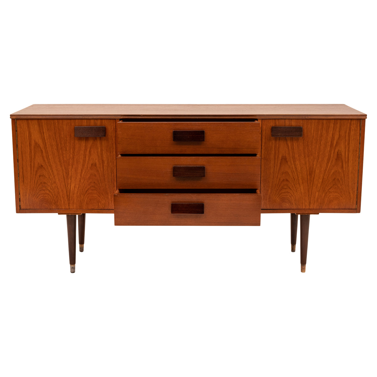 Vintage Compact Mid-Century Modern Mcm Danish Teak Credenza Sideboard, 1960s