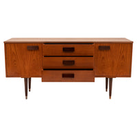 Vintage Compact Mid-Century Modern Mcm Danish Teak Credenza Sideboard, 1960s
