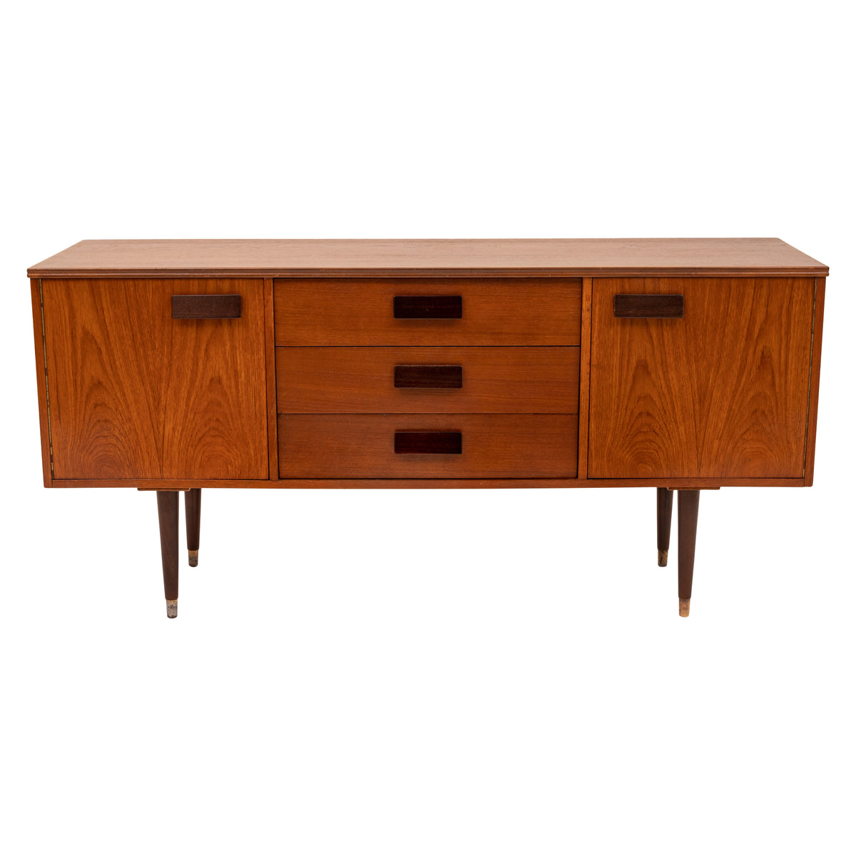 Vintage Compact Mid-Century Modern Mcm Danish Teak Credenza Sideboard, 1960s