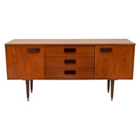 Vintage Compact Mid-Century Modern Mcm Danish Teak Credenza Sideboard, 1960s